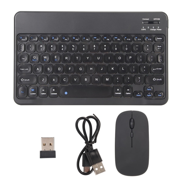 Tangentbord och mus Combo Trådlöst Bluetooth tangentbord och mus Set Bärbar matchande tangentbord och mus för PC Laptop Svart