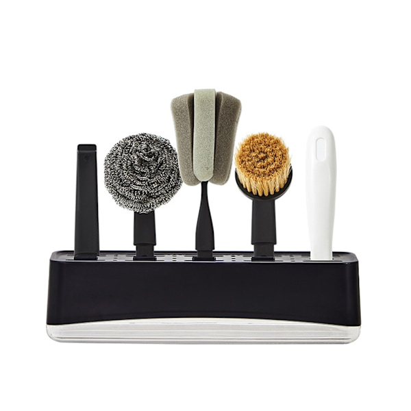 Kitchen Dish Brush Set Cleaning Scrub Brushes Kit with Storage Holder for Pots Pans Bottles