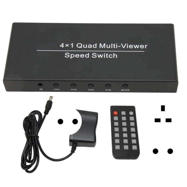 4X1 HD Multimedia Interface Multi Switcher 4 in 1 Out 1080P 60 Hz HD Multimedia Interface Multi Viewer 100-240V EU Plug