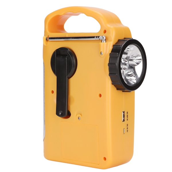 RD339 Solardriven Radio med Handvev Hög Ljusstyrka Stabil Multifunktionell FM AM Väderradio med LED-Ficklampa för Utomhusbruk