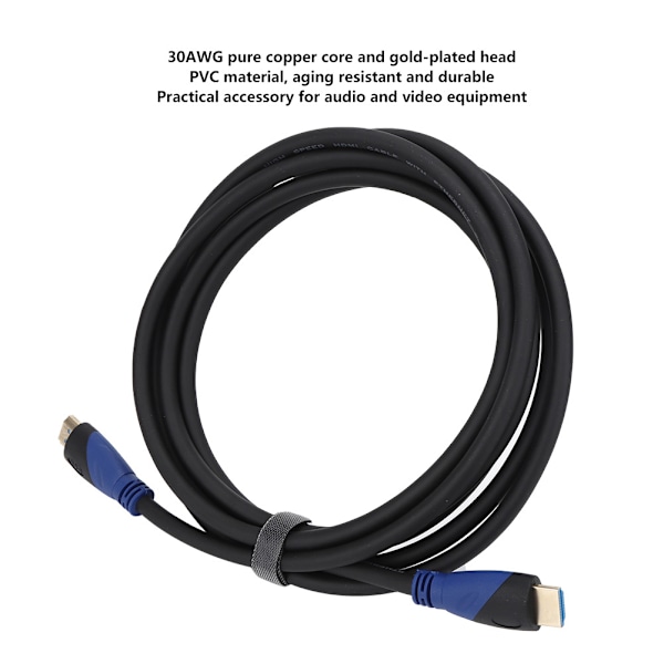 Dual Color High Definition Multimedia Cable 30AWG Pure Copper Core Wire Audio Video Accessories3 Meters