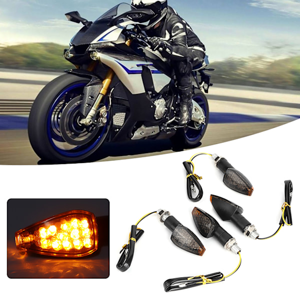 4 stk. Blinklys LED Motorsykkel Dirt Bike Lys Blink Universal