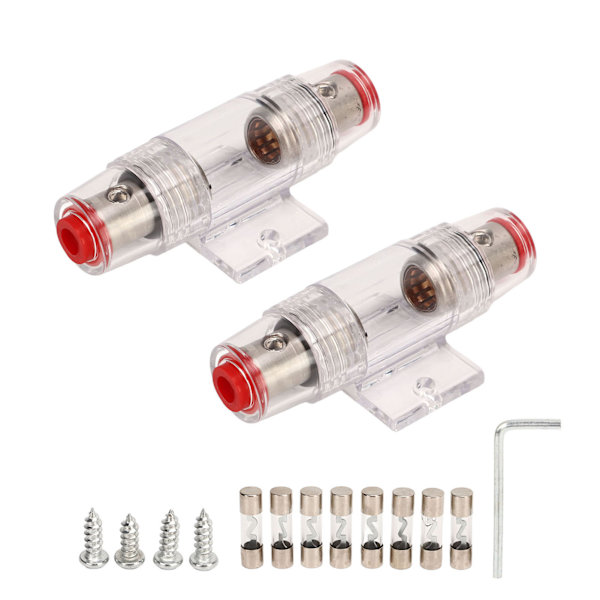 2 stk. AGU Sikringsholder DC12V 24V Vanntett Varmebestandig med 8 AGU Type Sikringer For Bilstereo Alarm Forsterker Kompressorer
