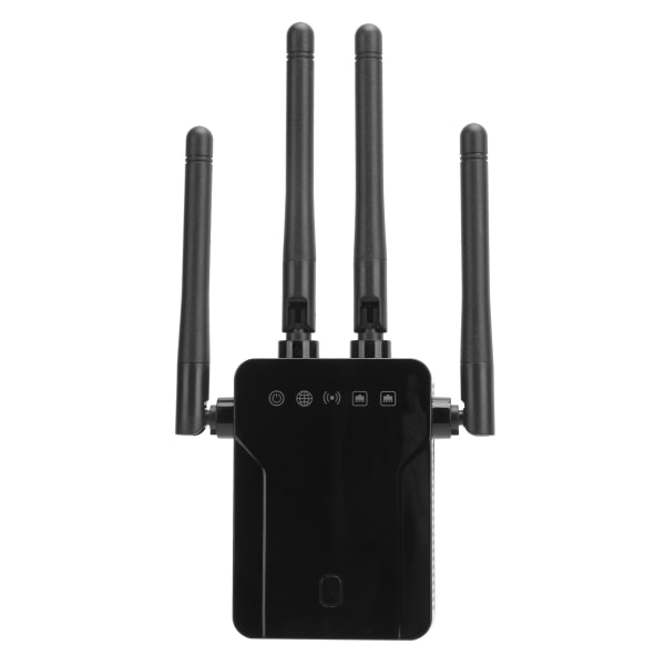 Trådløs Repeater Svart Dual Band WiFi Signal Network Extension Amplifier 100-240V (EU Plugg)
