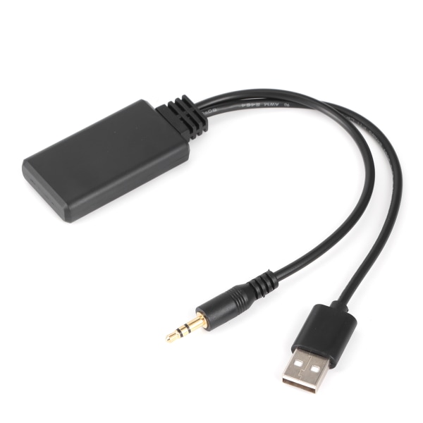 Bluetooth 5.0 mottakeradapterkabel USB+3,5 mm port stereolyd for bil AUX-høyttaler Universal