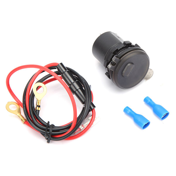 12V IP66 2.4A LED Digitaalinen Puhelinlaturi Itsenäisellä Kytkimellä ja Adapterilla, 60cm Punainen Johto DC12-24V