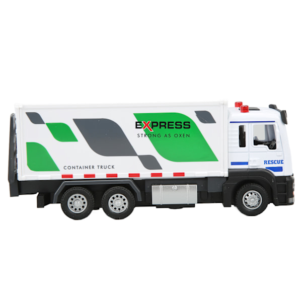 1:32 Legering Container Truck Leksaksmodell Simulering Ljud Ljus Container Truck Leksak Semi Trailer Fordon Leksak med Batteri