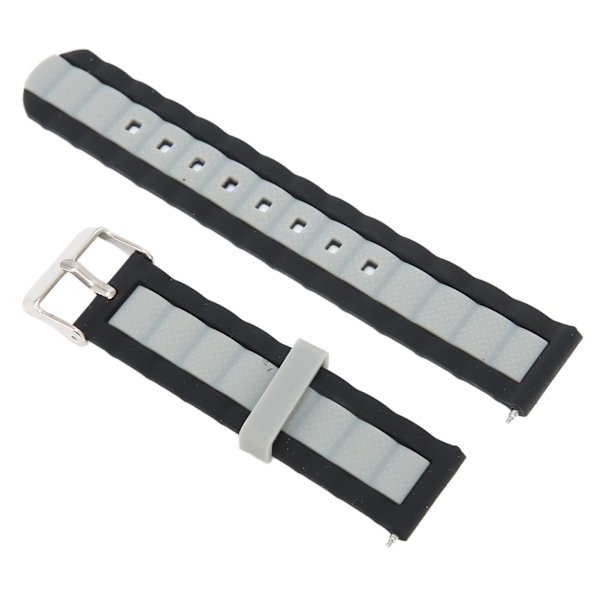 20mm Justerbar Silikon Urrem til Amazfit GTS 3/GTS 2/Bip S/Bip U Smartwatch Sort Grå