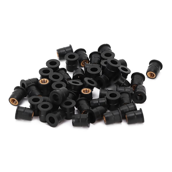 50 stk. Well Nut Gummi M6x0.8mm Modifikation til Motorcykler ATV'er Vindskærme Karosseri