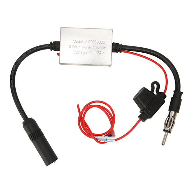 Bil Stereo FM Radio Antenn Signal Stabilisator med 12V Ström DIN Plugg Kontakt för Marin Husbil Lastbil SUV