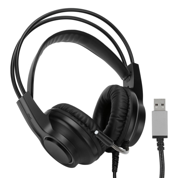 Kablede mikrofonhovedtelefoner Gaming Headset Hovedmonterede øretelefoner Desktop Supplies 7.1 Single USB H200 (sort)