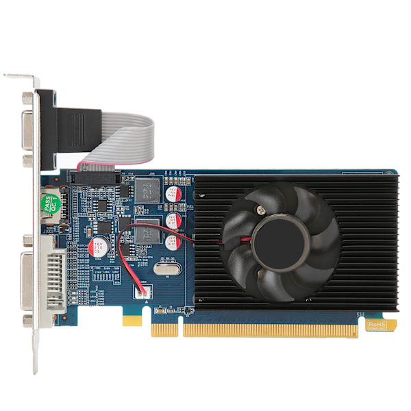 HD6450-grafikkort - 2 GB DDR3, 64-bit, PCI Express 3.0, skrivebordstilbehør for datakontor