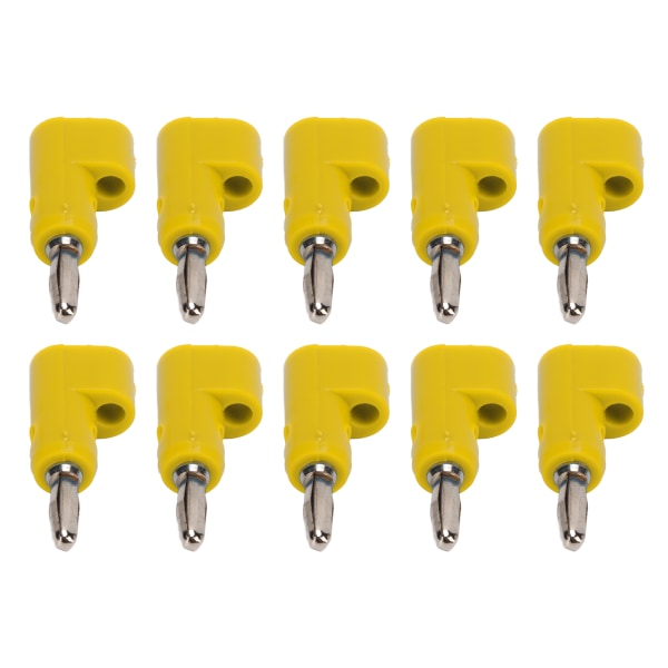 10 st/ set 4 mm lödfri bananplugg Stapelbar öppen skruv 30V AC‑60V DC Max 24A för elektronikindustriutrustning Gul