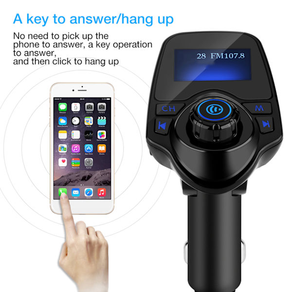 T11 Bluetooth Trådløs Handsfree Bilsett MP3-spiller FM-sender USB-lader