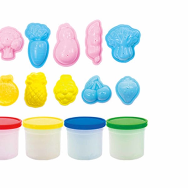 Play Doh-set med färgad deg, leksaksmat, livsmedelsklassad, giftfri, lera, formset för barn, deg-nuddelmaskin-set