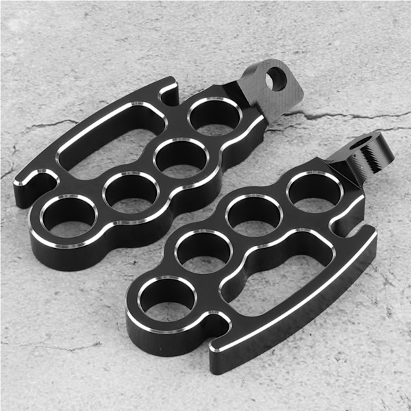 2 Stk Flying Knuckle Control Fodpinde Motorcykel Bagtrin Pedaler Tilbehør Sort