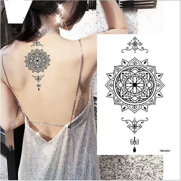 12 stk tatoveringsklistermærker Midlertidige tatoveringer halvarm vandtæt blomsterdyr totem til mænd og kvinder, tilfældig farve
