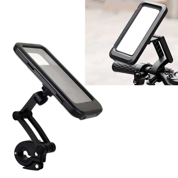 Vattentät cykeltelefonhållare 360 grader justerbar ABS PVC Nylon cykeltelefonväska för 22 till 28 mm styre telefon under 6,7 tum