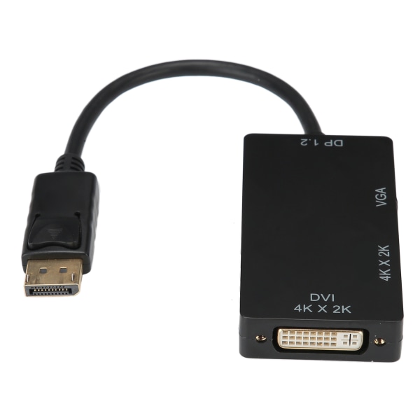 3-i-1 Adapter Displayport til HDMI/VGA/DVI Multifunksjon High Definition Converter Kabel
