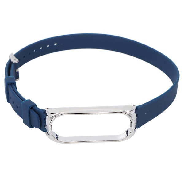 Remm med metallspenne for Xiaomi Mi Band 6/5 NFC Myk silikonarmbånd Blå