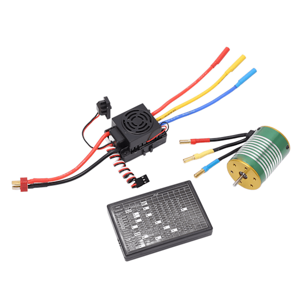 3650 4300KV Børsteløs Motorsett 60A Børsteløs ESC Programmeringskort Combo for 1/10 RC Bil