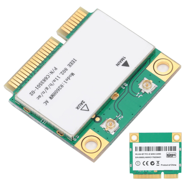 Langaton verkkokortti 2.4G/5G Gigabit Dual Band 8260HMW 802.11AC Mini PCIE BT4.2 2 antenni