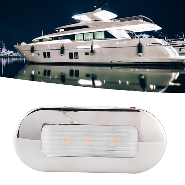 12V DC LED Gångvägsbelysning Oval Form 3 Lamp Pärlor IP67 Vattentät för Marin Båt RV Varmvit