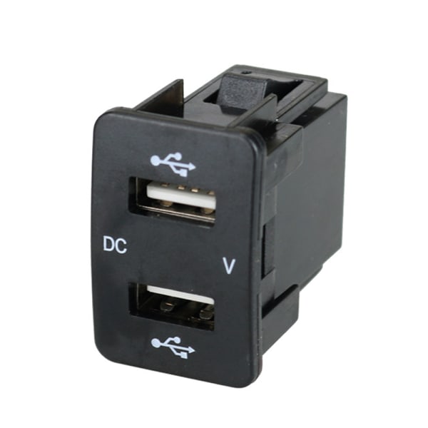 Bil dobbelt USB strømstik 4,2A 5V udgang 23,6 tommer kabel intelligent chip højhastighed bil USB opladerstik blå