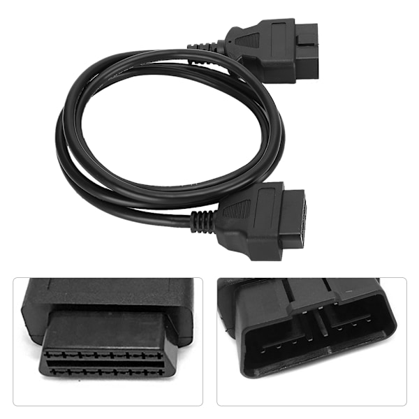 OBD2 16-pinninen uros-naaras jatkokaapeli diagnostiikkasovittimelle