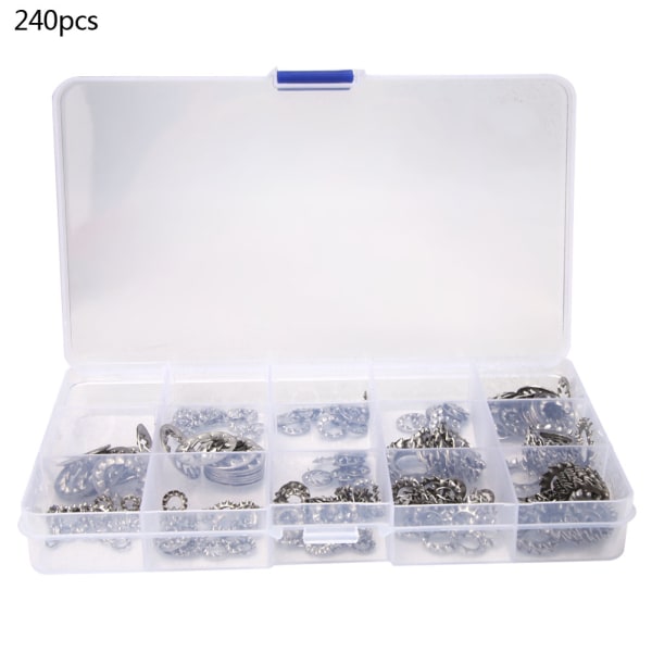 240 Pcs Star Washer 304 Stainless Steel Universal Toothed Washer Compartment Kit