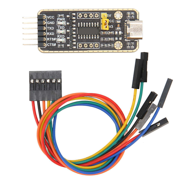 USB - UART Ttl -sovitin, tyypin C liitäntä, CH343G-sirulle, ylijännitesuojaus, 6PN-sarjamuunninmoduuli Winille
