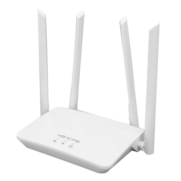4G LTE-ruter 300 Mbps 4 High Gain-antenne Mobile Hotspot Trådløs WiFi-ruter med SIM-kortspor for Europa Asia 100‑240V EU-plugg