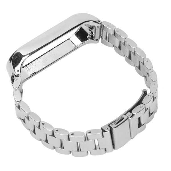 Smartklokke Armbåndsrem Rustfritt Stål Anti-Tap med Dobbel Lås Folding Spenne for Mi Band 6 Sølv