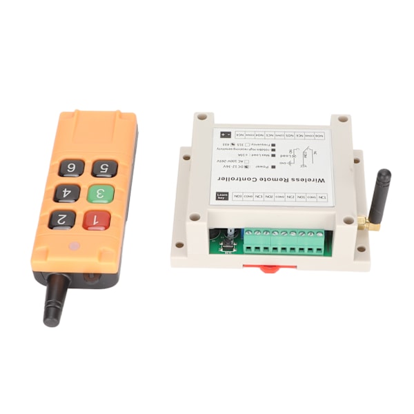 Fjernkontrollbryter Multifunksjonell 6CH 433Mhz Fjernkontrollrelé for Elektriske Dører Vinduer Industri DC12‑36V