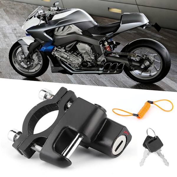 Stöldskydd Universellt Motorcykelhjälmlås Multifunktionellt Vattentätt Fast Lås Påminnelsekabelkit med Fäste