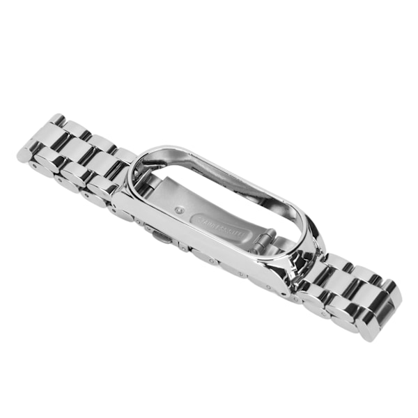 Smartklokke Armbåndsrem Rustfritt Stål Anti-Tap med Dobbel Lås Folding Spenne for Mi Band 6 Sølv