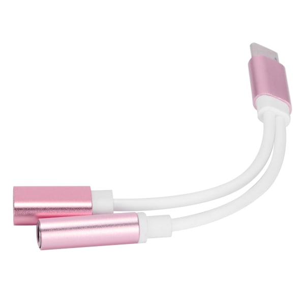 2 In1 TypeC – 3,5 mm Aux Audio Latauskaapeli Adapteri Kuulokkeiden jakajaliitin (vaaleanpunainen)