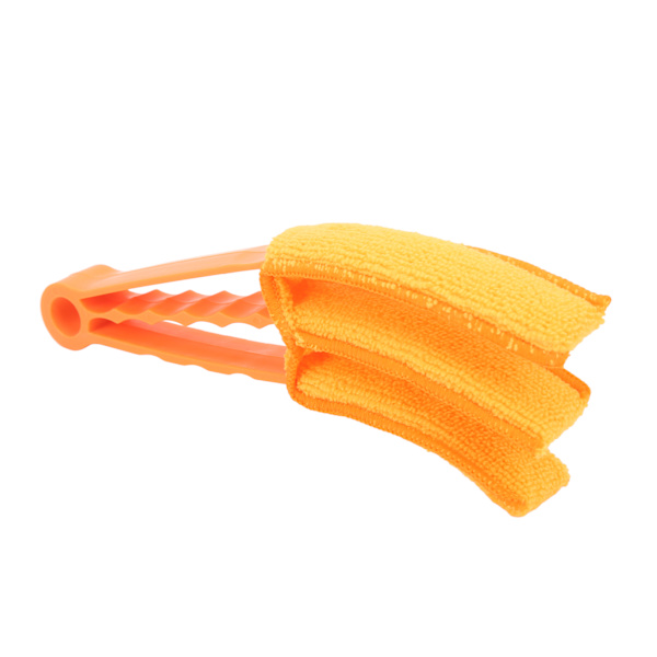 Bil Luftventil Støvkost Multifunktionel Rengøring Mikrofiber Klud Værktøj til Vindue Blade Persienner Lukker Ventilator Orange