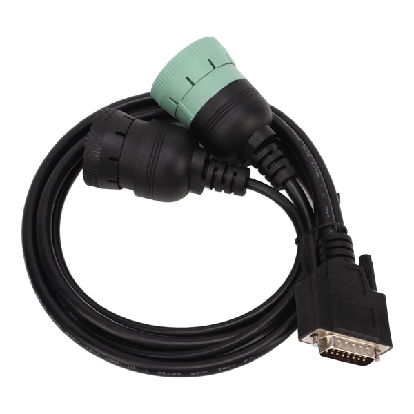 Högflexibilitetskabel för diagnostisk adapter för lastbil: DB15 till 6P J1708 & 9P J1939, Plug and Play (402048)