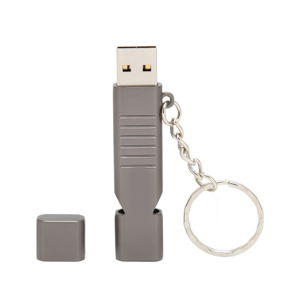 Whistle USB-nøglehuller i aluminium, vandtæt USB-flashdrev, USB2.0 Flash-hukommelseskort med nøglering, sort, 256 GB