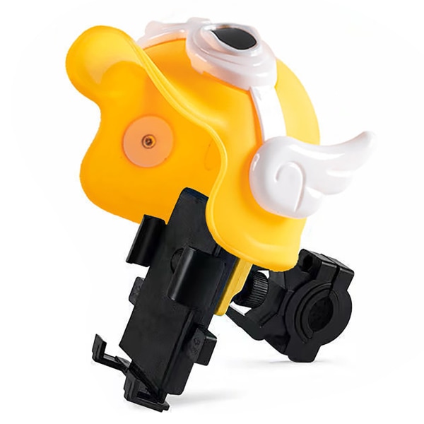 Söpö keltainen kypärätyylinen moottoripyörän puhelinteline - iskunkestävä, säädettävä kulma, pieni koko