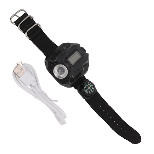 Utendørs armbåndsur lommelykt USB oppladbar LED armbåndsur lommelykt for camping