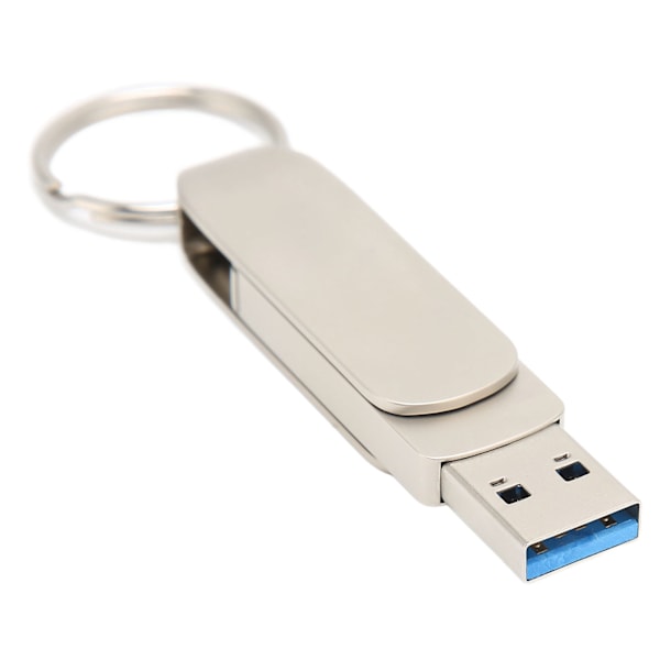 Nøglering Flashdrev 2 i 1 OTG USB3.0 TIL USB C Mobiltelefon Computer Dobbelt Brug 360° Rotation U Disk 32GB