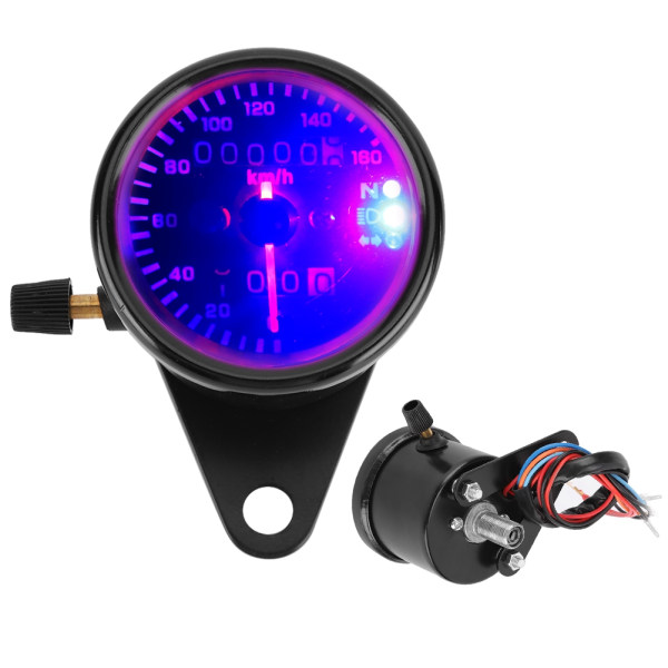 Motorcykel Instrument Digitalt Display Omdrejningstæller Speedometer Kilometertæller Sort