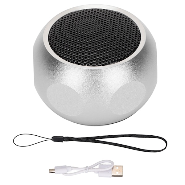 Mini-kokoinen kannettava Bluetooth-kaiutin, söpö pieni langaton kaiutin narulla suihkuun, pyörään, autoon, matkalle - Hopea