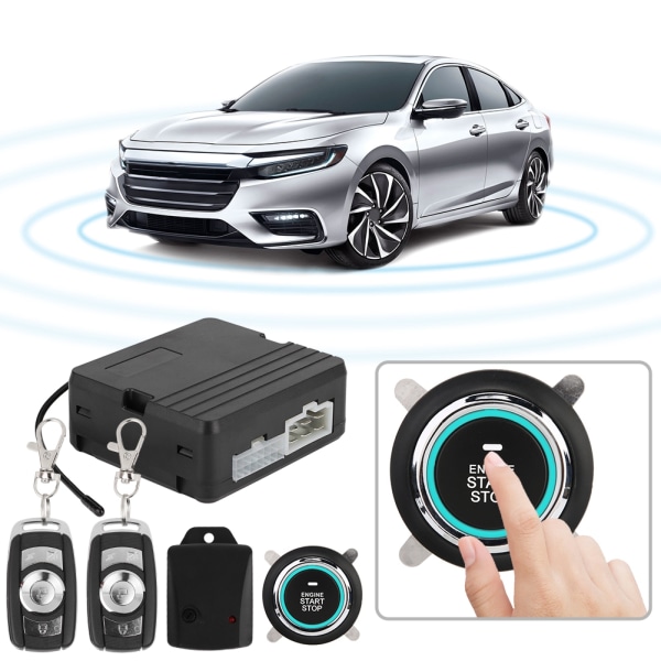 Motorstart bilvibrationsalarmsystem - tryk- og fjernbetjening (12V, nr 2)