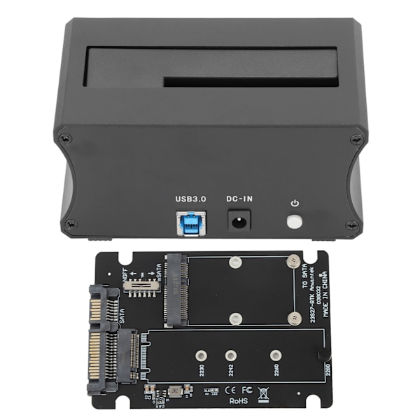 USB 3.0 til SATA Ekstern Harddisk Dockingstasjon Enkel Disk 5Gbps Aluminiumlegering Kopifunksjon HDD Dock 100‑240V EU Plugg
