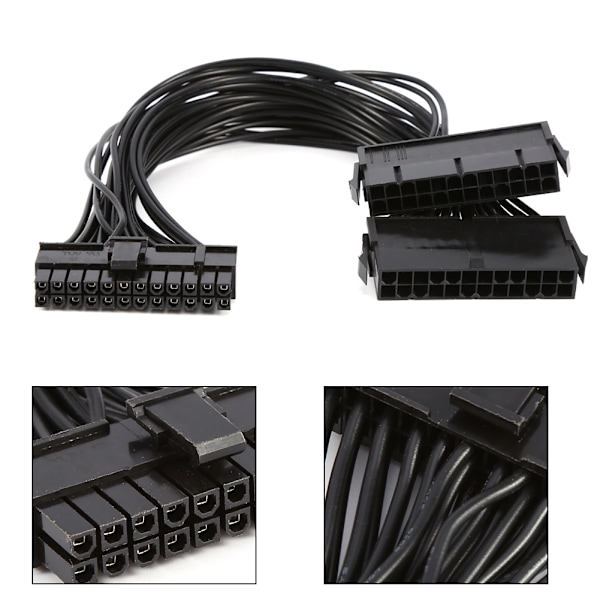 Mining Dual PSU Adapter - 24-pin ATX strømforsyningskabelkontakt - 30 cm