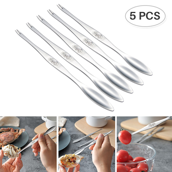 Stainless Steel Seafood Tools Crab Fork Spoon Crab Needle Multipurpose Meat Spoon