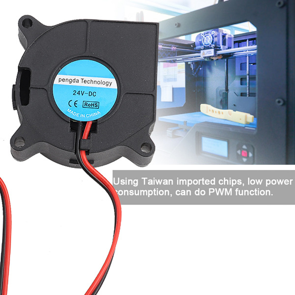 Turbo køleblæser til 3D-printer tilbehør - 40x40x20mm, 24V